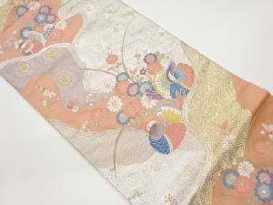 鴛鴦秋草道長文織出し袋帯